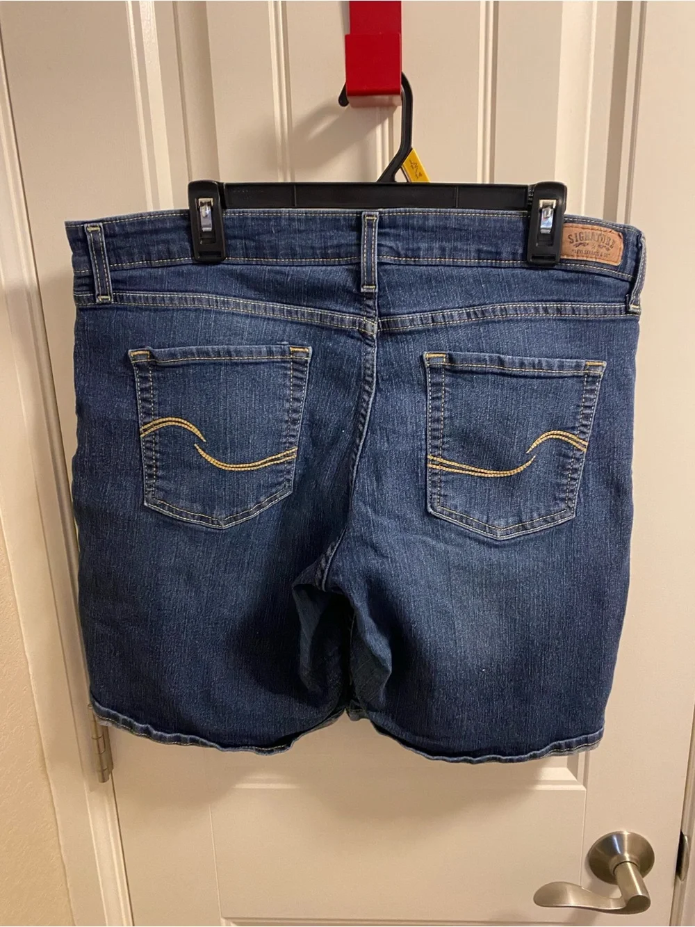 Levis Signature 16 Jeans Shorts Modern Bermuda Stretch Blue Denim
